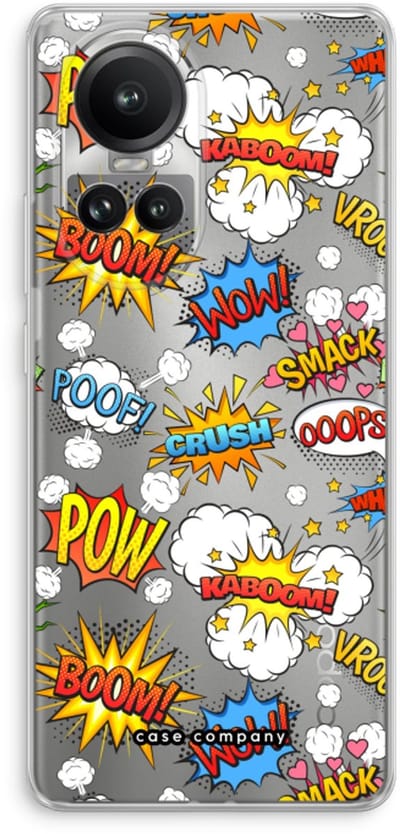Case Company® - Hoesje geschikt voor Oppo Reno 10 Pro hoesje - Pow Smack - Soft Cover Telefoonhoesje - Bescherming aan alle Kanten en Schermrand