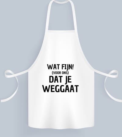 Akyol - wat fijn dat je weggaat Keukenschort - Afscheid bedank cadeau - collega's - werk - afscheidscadeau - verjaardagscadeau - 82 bij 71 cm