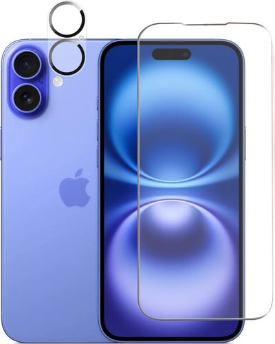 Tempered glass Screenprotector en Camera lens Protector Geschikt voor iPhone 16 - Beschermglas - gehard glas - 1+1 Stuk