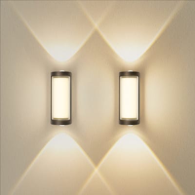 Oraymin LED Wandlamp Binnen/Buiten - Up & Down - 7W - 3000K - Aluminium - Wit - Set van 2