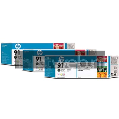 HP 91 3-pack mat zwart (Origineel)