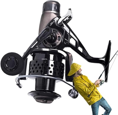 Viswerpmolen - Karpermolen Zoutwater - Vissen op Zee - Krachtig Remkracht Systeem - KT6000 - Zwart
