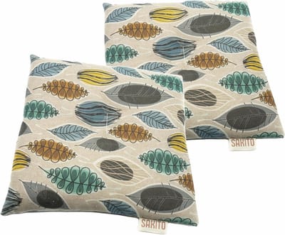 Warmtekussen voor de magnetron - 25 x 25 cm, korrelkussen met tarwe en lavendel voor warmte- en koudetherapie, 2 stuks