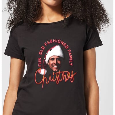 National Lampoon Fun Old Fashioned Family Christmas Women's Christmas T-Shirt - Black - 3XL