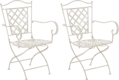 CLP Adara Set van 2 tuinstoelen - Metaal - antiek/creme