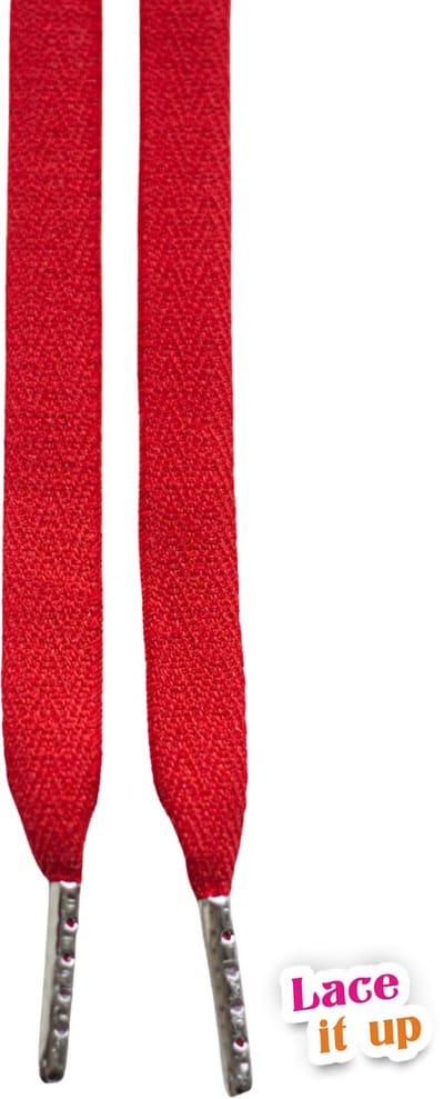 Schoenveters plat rood – 120 cm met zilveren nestels – vervangveters voor sneakers, werkschoenen, boots – Lace it Up