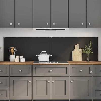 vidaXL - Keukenachterwand - 2 - st - Zwart - 100 - x - 50 - cm - gehard - glas