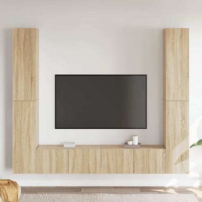 vidaXL - 6-delige - Tv-meubelset - bewerkt - hout - sonoma - eikenkleurig