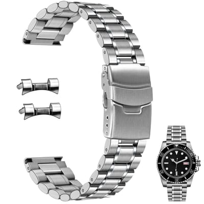 Dailygoods- Horlogeband Roestvrij Staal - Horlogeband 20mm/22mm - Vervangingsband - Metalen Armband - Dubbele Vouwgesp - Duurzaam en Schokbestendig - Horlogesband
