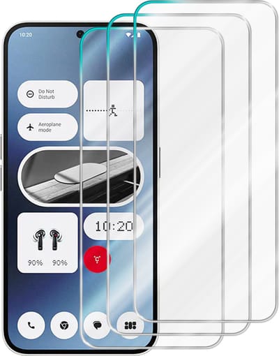 Cadorabo 3x Screenprotector geschikt voor Nothing 2a - Beschermende Pantser Film in - Getemperd (Tempered) Display beschermend glas in 9H hardheid met 3D Touch