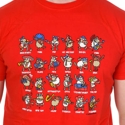 MUSIC heren t-shirt met korte mouwen en ronde hals