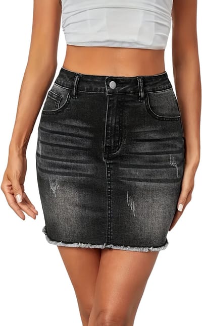 Livano Spijkerrok - Rok - Jeansrok Dames - Denim - Spijkerjurk - XS