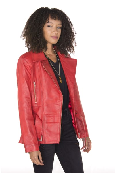 Dames lang leren bikerjack-Quito