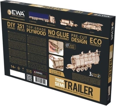 Eco-Wood-Art Tankoplegger – 3D Houten Bouwpakket – Trailer voor Road King – 251 Onderdelen