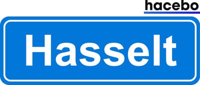 Hacebo - Plaatsnaam Sticker - 29x10 CM - Hasselt sticker - Verkeersborden sticker - grappige cadeaus - Hasselt