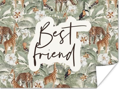 Poster Vrienden - Best friend - Spreuken - Quotes - 160x120 cm XXL