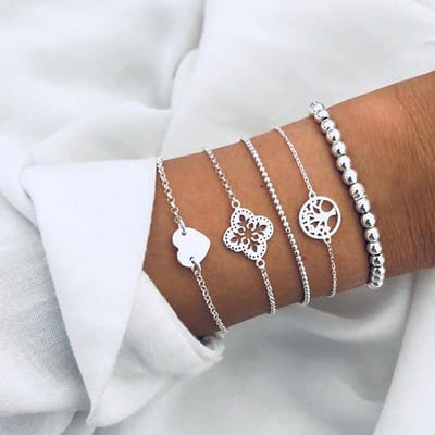 Nieuw Ontwerp Vintage Vrouwen Boho Armbanden Set Maan Schelp Hart Schildpad Bedel Kralen Kettingen Armband Voor Vrouwelijke Boheemse Sieraden