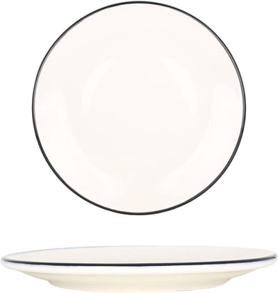 Bonna Dessertbord - Linea Black - Porselein - 17 cm - set van 6