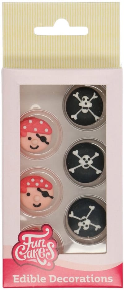 FunCakes Suikerdecoraties - Piraten - 12 Stuks - Eetbare Taartdecoratie