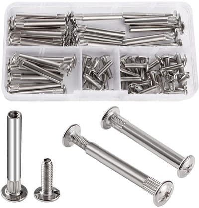 30 Stuks Φ5 Verbinding Schroeven en Bouten met M4 Schroefdraad, Ideaal voor Meubelverbindingen, Kasten en Meubelmontage, Lengte 36-45mm