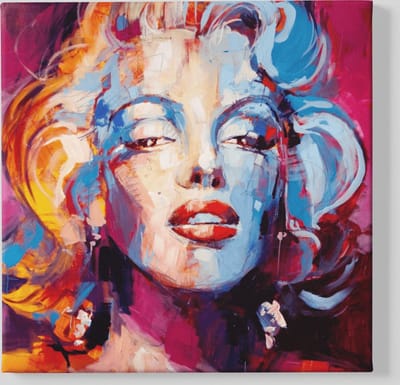 Canvas Schilderij - Marilyn Monroe - Kunst - 40x40x2 cm