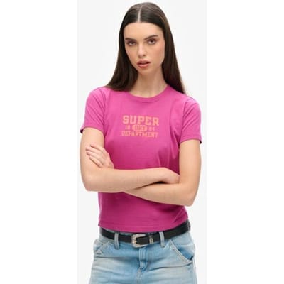 Superdry Super Athletics T-shirt met Aansluitende Pasvorm Paars Grootte: 44
