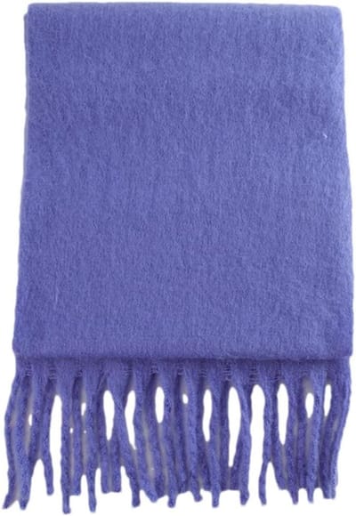 Dames Sjaal - Warme omslagdoek - Reizen in de winter - Lange franjes - 43 x 230 cm - Effen kleur