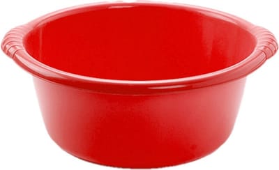 Plasticforte afwasbak teil - kunststof - rond - 10 liter - rood - Afmetingen 40 x 38 x 15 cm - Huishouden