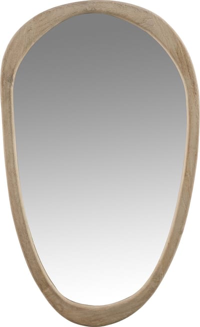 J-Line spiegel Onregelmatig - hout - naturel - large - 83 cm hoog