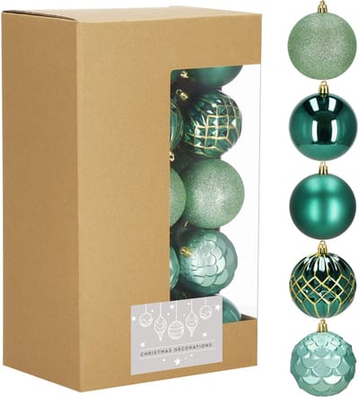 Kerstballen | 30 Stuks | 8 cm | Groen | Goud