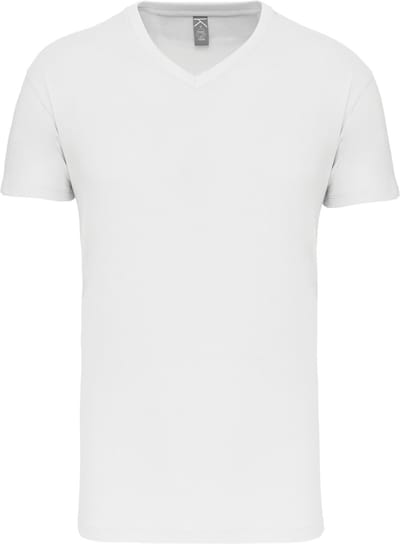 Kariban Heren-t-shirt BIO150IC V-hals K3028IC - White - L