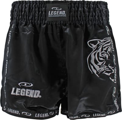 Kickboks Broekje Kind/Volwassene Tijger zwart XL