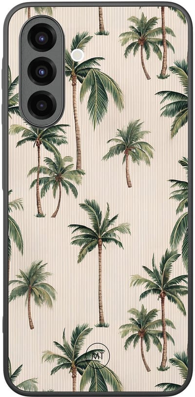 Hoesje geschikt voor Samsung Galaxy A26 - Palmbomen print - TPU Hard Case Backcover - Beige - Mooie Telefoonhoesjes
