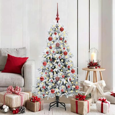 vidaXL - Kunstmatige - Hinged - Kerstboom - met - 150 - LED - Wit - 150 - cm - PE - en - PVC