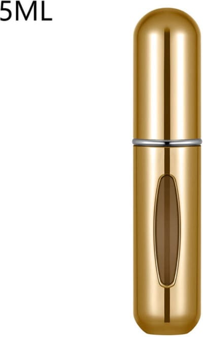 Parfum Flesje - Hervulbaar - Handig Navulbaar parfumflesje - 5 ML - Parfumverstuiver Handtas - Mini parfumflesje - Festival - Goud