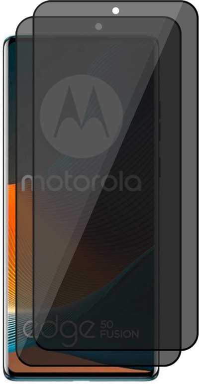 Privacy Screenprotector geschikt voor Motorola Edge 50 Fusion - 2x Volledig Dekkend Glas Screen Protector