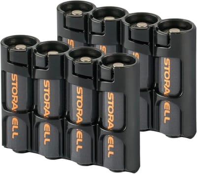 Batterijhouder AA - Batterij organizer - Veilig opbergen - Patenteert sluitingssysteem - Slimline ontwerp - Zwart