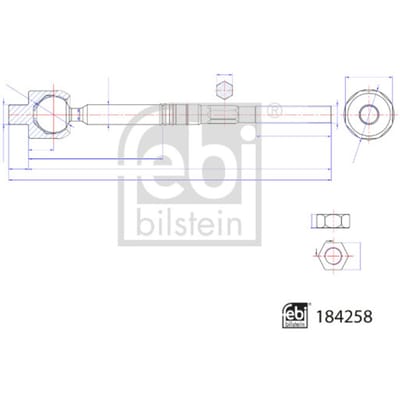Axiaalgewricht, spoorstang FEBI BILSTEIN 184258