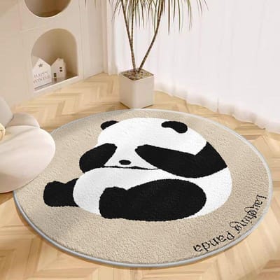Rond Tapijt Woonkamer Pluche Mat Dik Kinderkamer Leeshoek Cartoon Slaapkamer Studeerkamer Draaistoel Geluidsdempende Voetmat 60cm