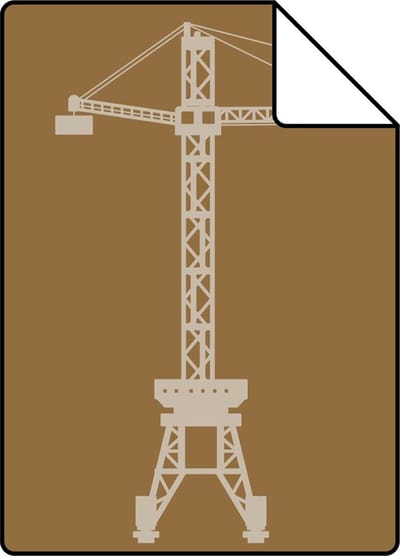 Proefstaal ESTAhome behang voertuigen okerbruin - 26.5 x 21 cm - 139971-S