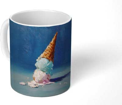 Mok - Koffiemok - Ijshoorn - Bolletjes - Smelt - Roze - Mokken - 350 ML - Beker - Koffiemokken - Theemok