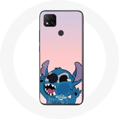 Hoesje - Maniacase - Xiaomi Redmi 9C - Flexibel - Roze - Stitch met de neus in de lucht roze