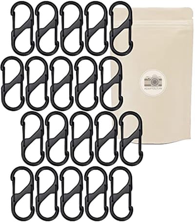 Mini Karabijnhaak 20 stuks - Zinklegering - Max. Gewicht 5 kg - 5 cm - Voor Fotografie, Camping, Buitenactiviteiten, Sleutelhanger en Vissen