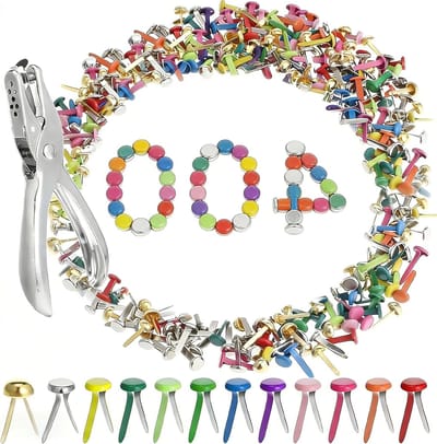 401 Stuks Mini Kleurige Patroon Bag Clips voor Scrapbooking, Knutselen en Kantoorgebruik - 8 x 17 mm, Ronde Hoofdclips in Goud en Zilver