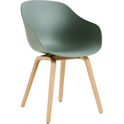 HAY About A Chair AAC 222 - Standaard glijders kunststof - Eiken gelakt (op waterbasis) - fall green 2.0