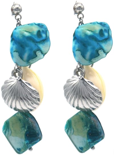Oorbellen Schelpen – Edelstaal – 6cm – Zilverkleurig
