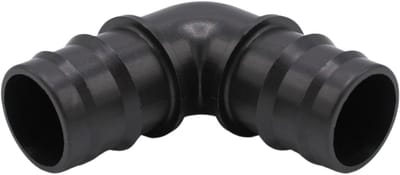 90 graden bocht slangkoppeling I dubbel slangtule 32 mm (1 1/4 inch) I polypropyleen zwart I voor zwembadslang vijverslang en tuinirrigatie I bm202