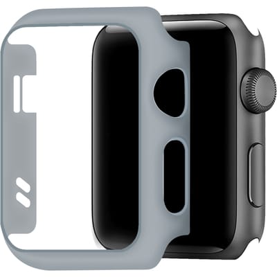 Telefoonglaasje Hoesje - Geschikt voor Apple Watch 1\ Apple Watch 2\ Apple Watch 3 - Kunststof - 42mm - Grijs