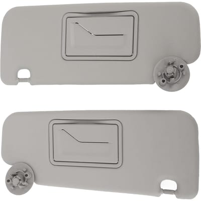 1 Paar Zonneklep Links Rechts Zonneklep met Spiegel Vervanging voor Sonic Aveo 2012 tot 2020 Grijs white