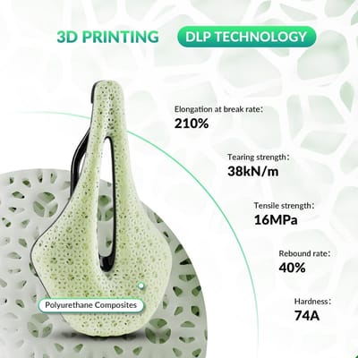 Lichtgewicht 3D Geprint Fietszadel Carbon - Ergonomisch en Schokabsorberend voor Racefiets MTB